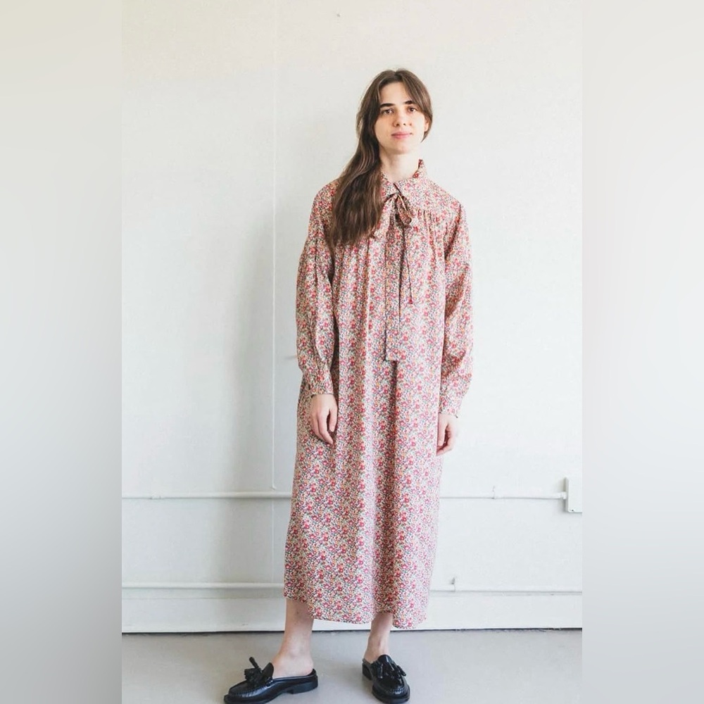 KasMaria Liberty Tie-Neck Long Sleeve Dress